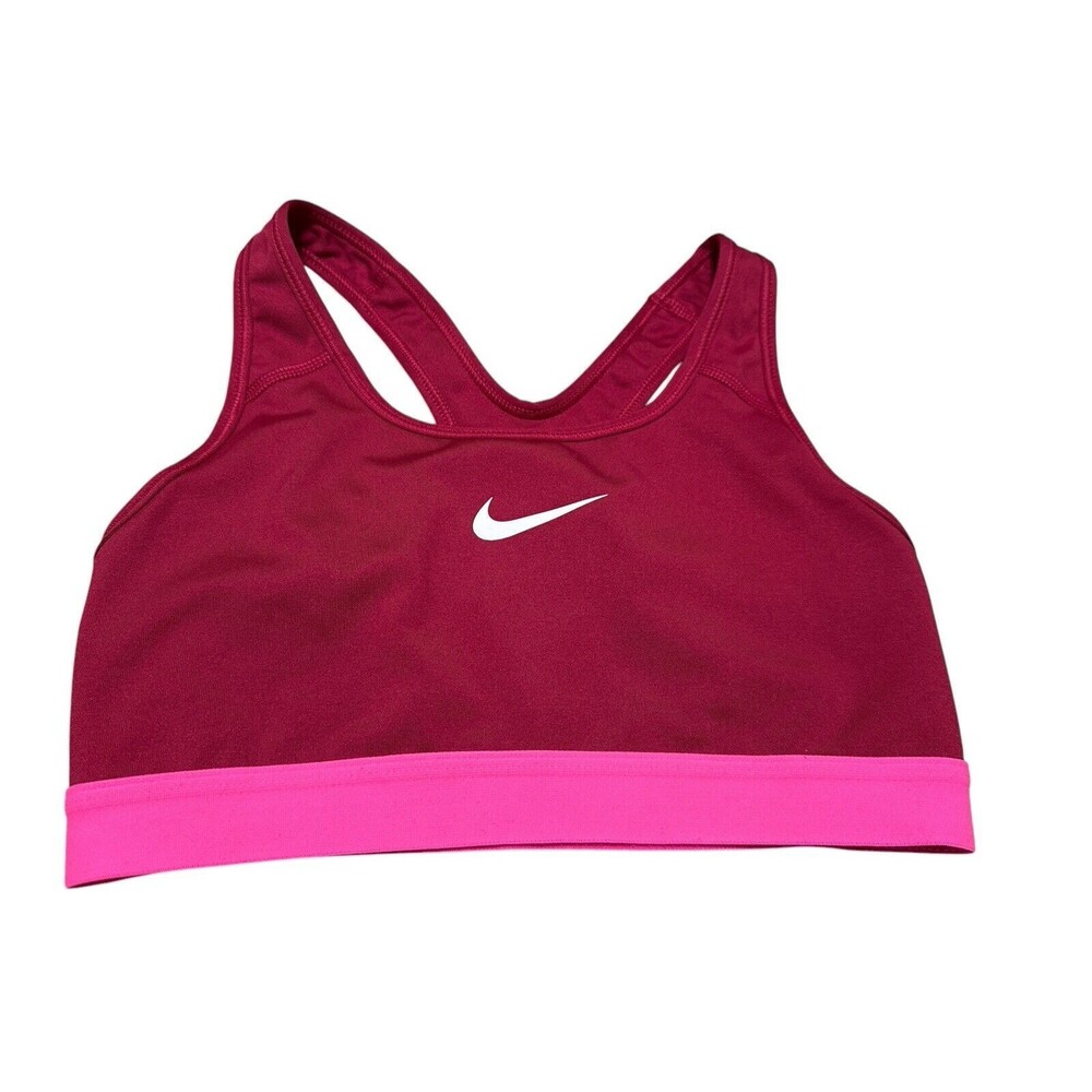 Nike Dri-Fit Swoosh Front Racerback Wireless Sports Bra Light Red Size Small EUC